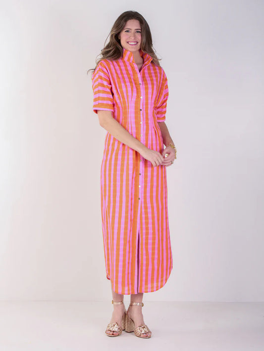 Georgia Dress | Coral Pink