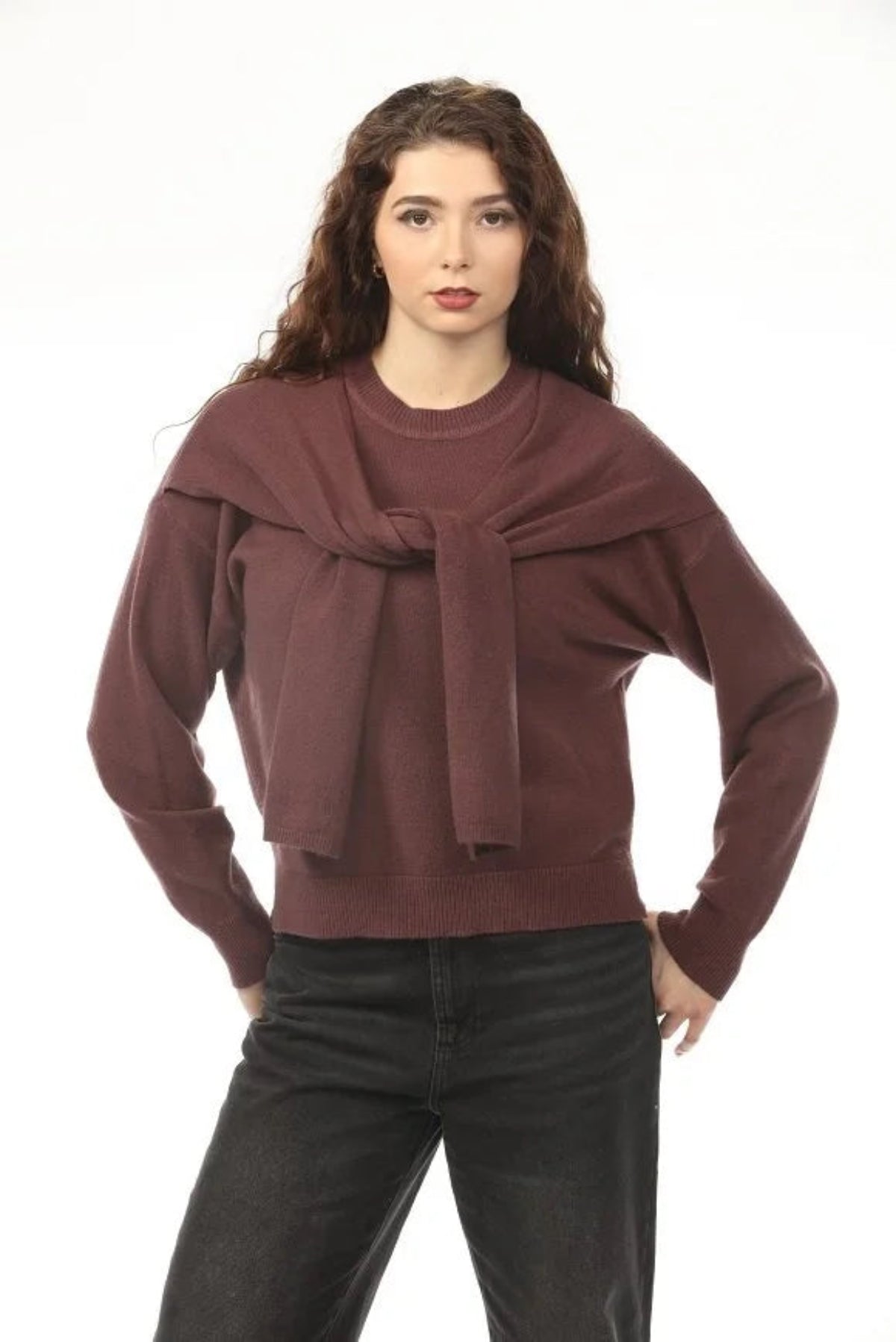 Colette Layered Tie Sweater