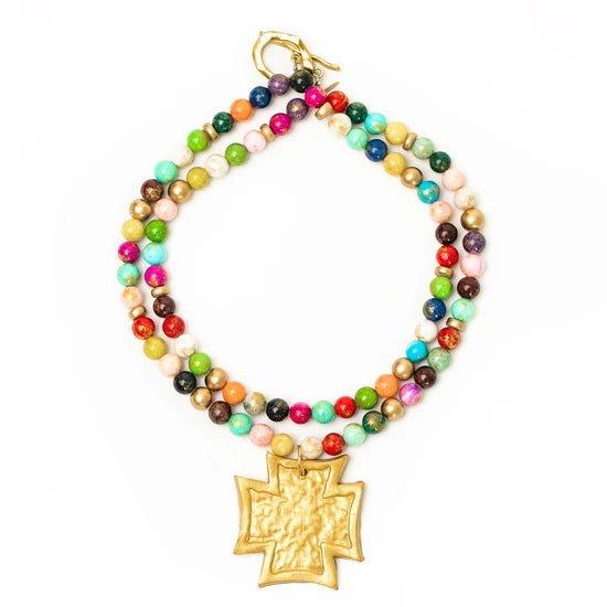Neal Cross Necklace | Multi