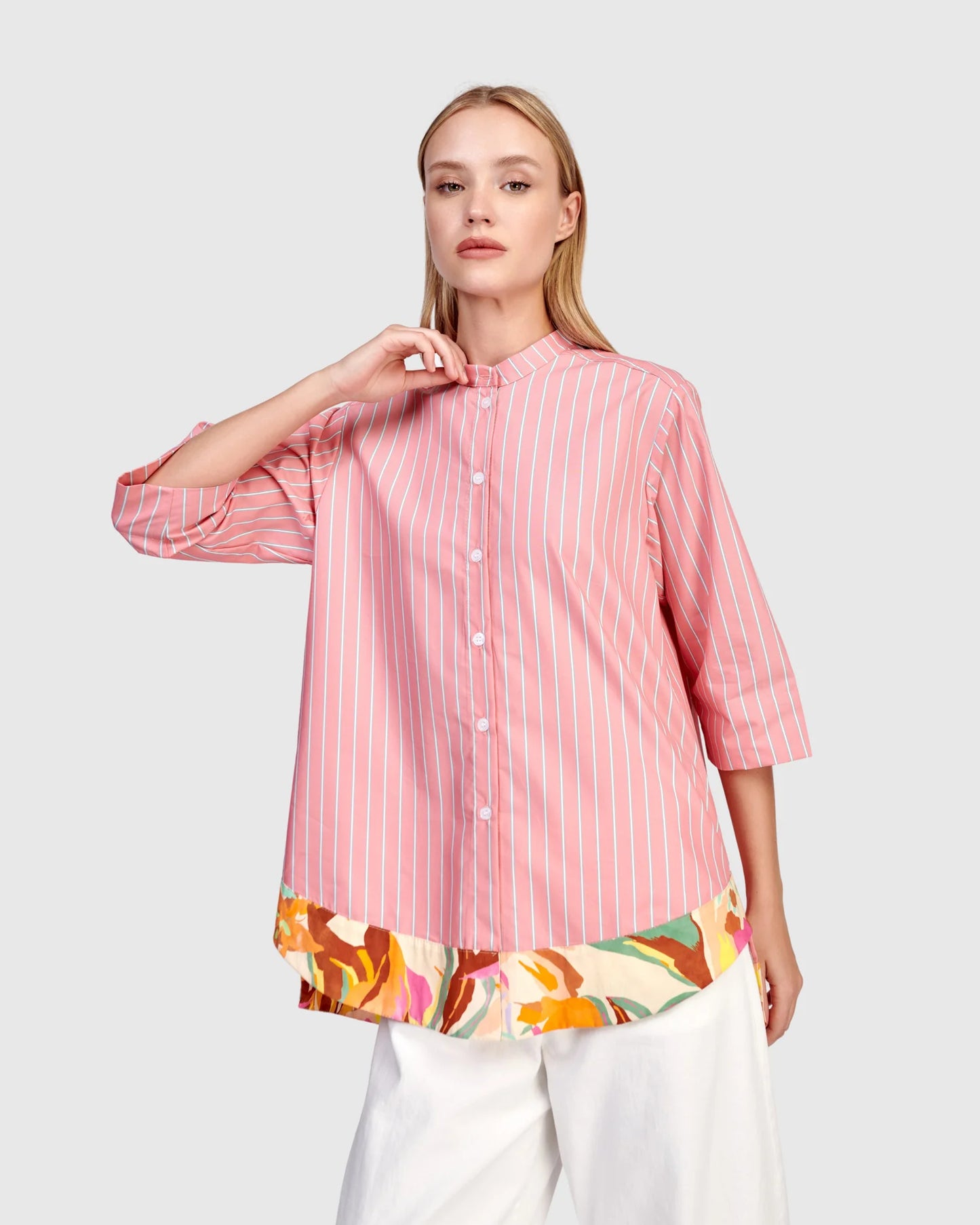 Jasmine Collarless Shirt