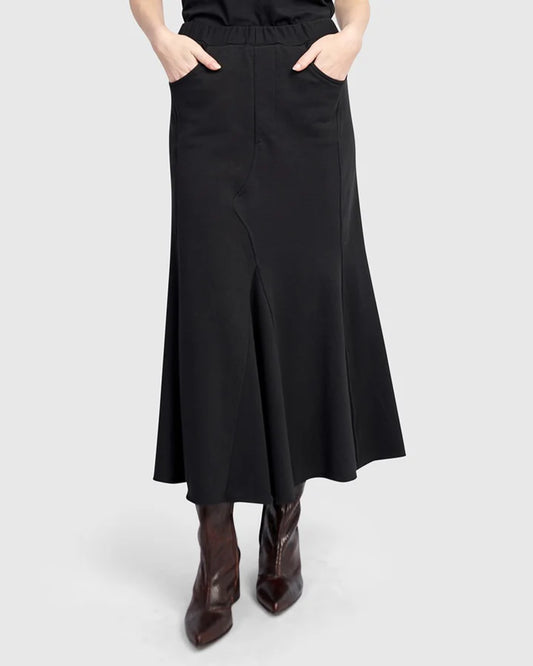 Terry Pieced Maxi Skirt