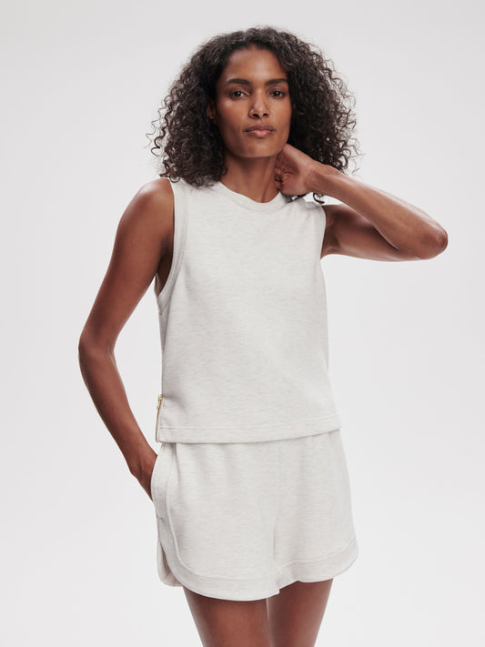 Shea Crop Tank | Ivory Marl