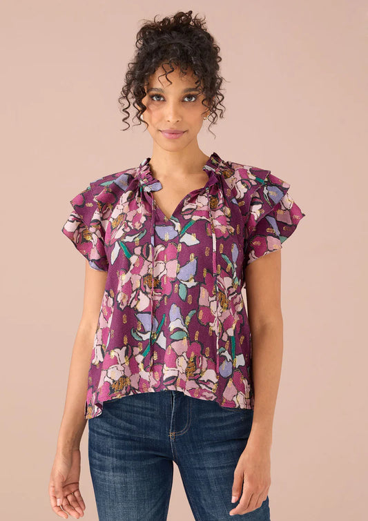 Veronica Top | Cranberry Floral