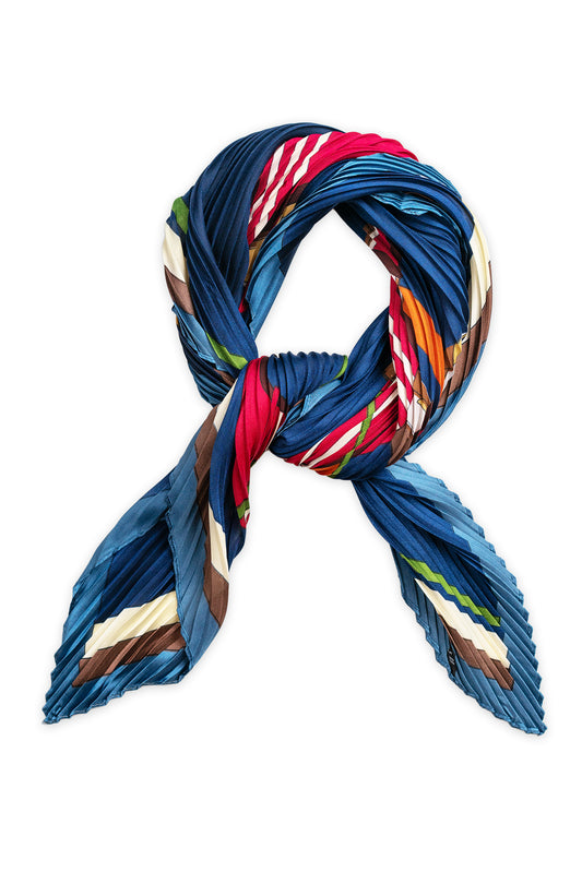 Blue Plisse Scarf