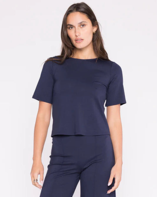 Ponte Extended Short Sleeve | Navy