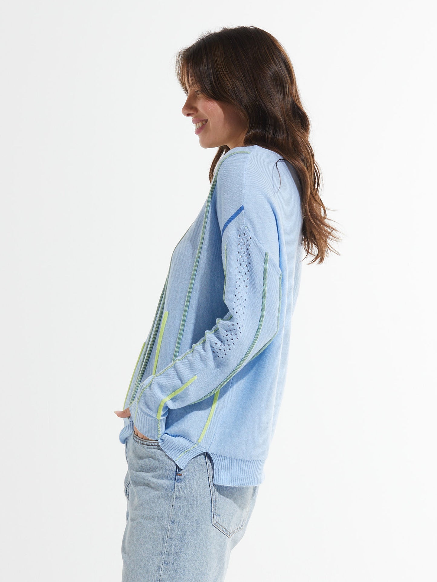 Ottoman Detail Sweater | Sky