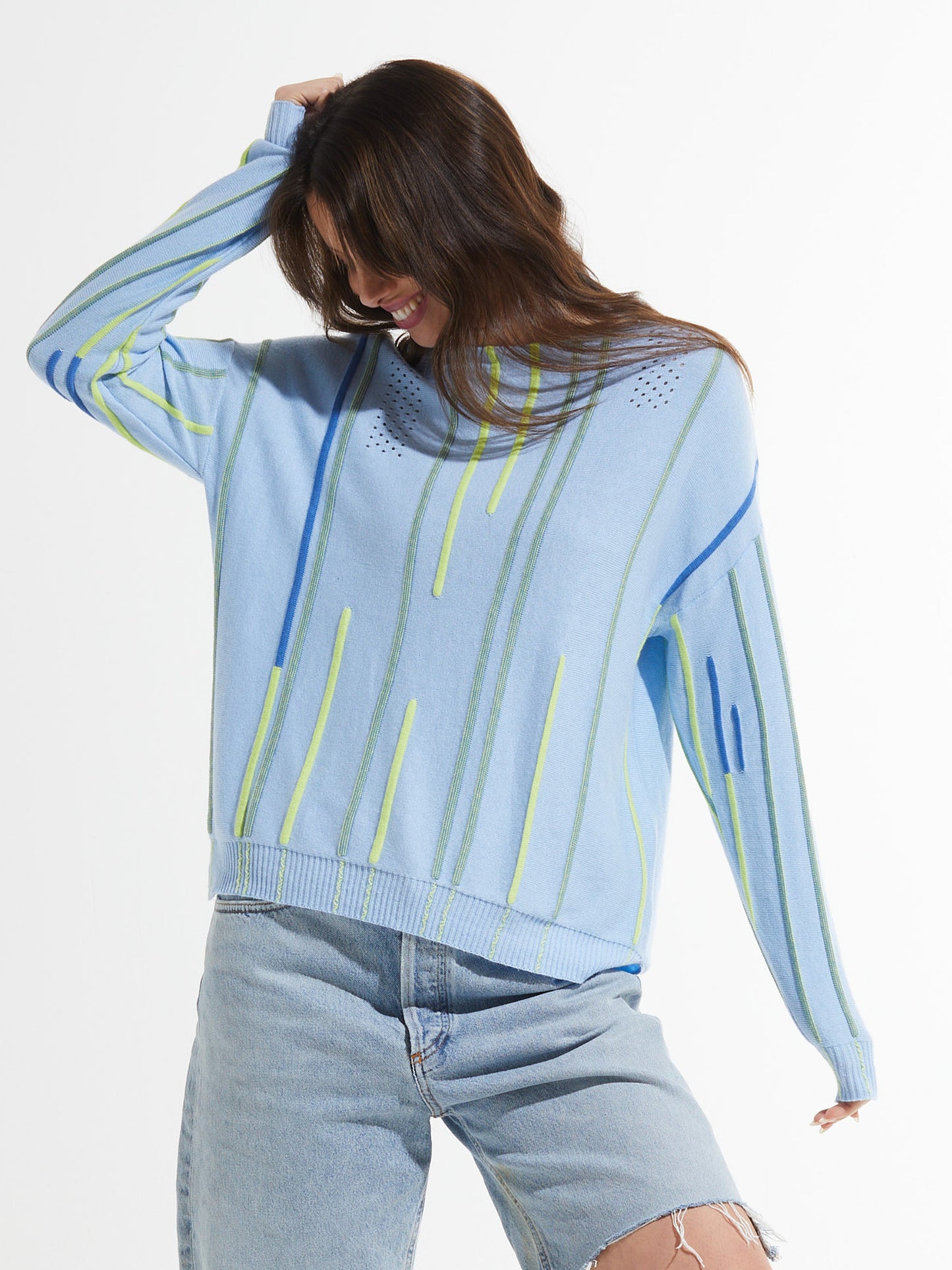 Ottoman Detail Sweater | Sky