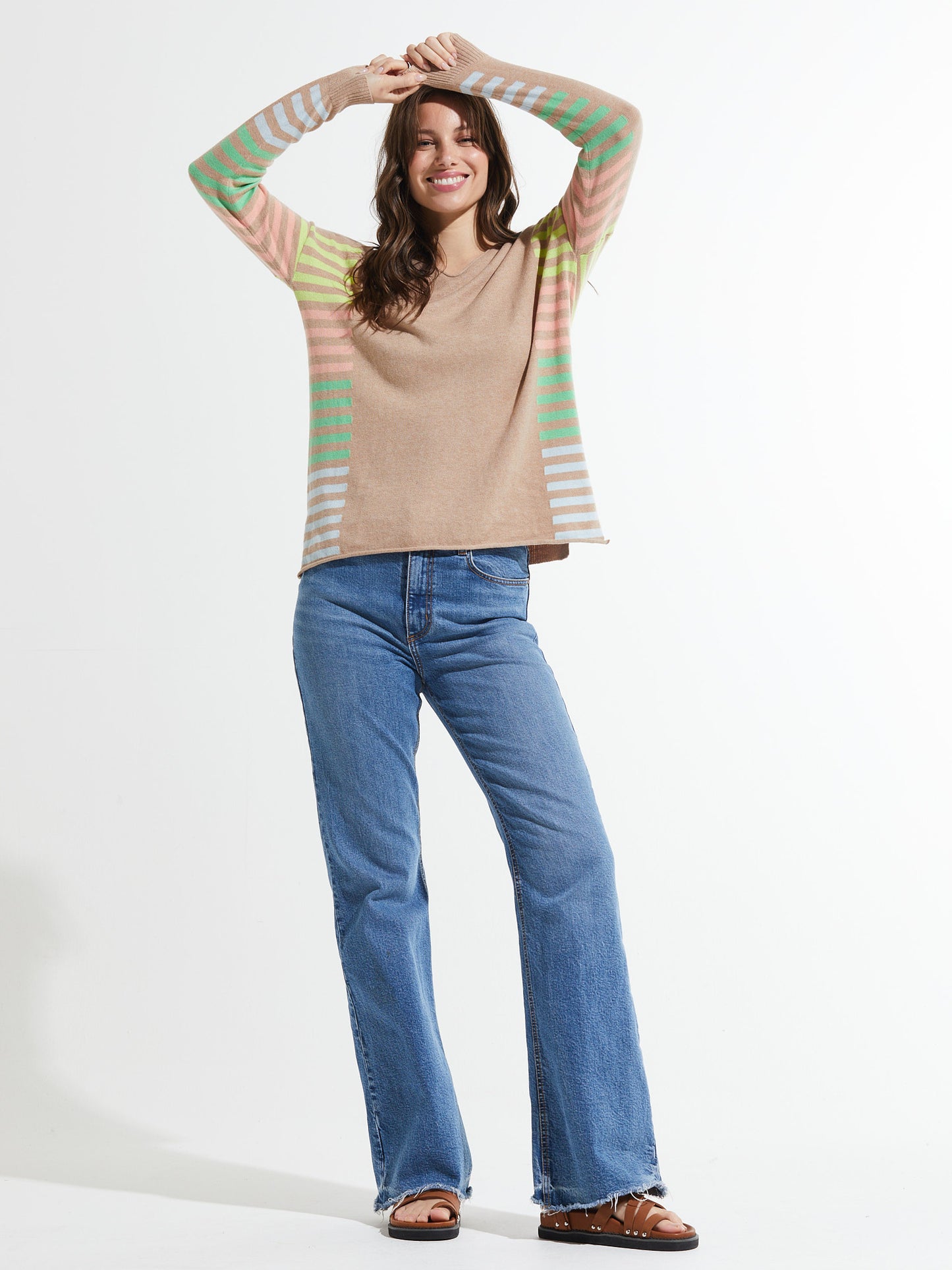 Side Stripe Sweater | Crema