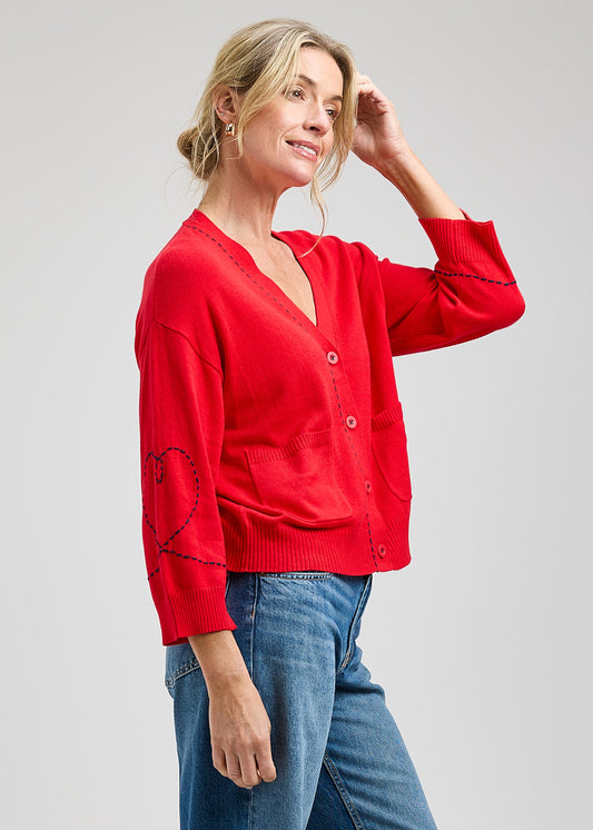 Heart Wide Sleeve Cardi