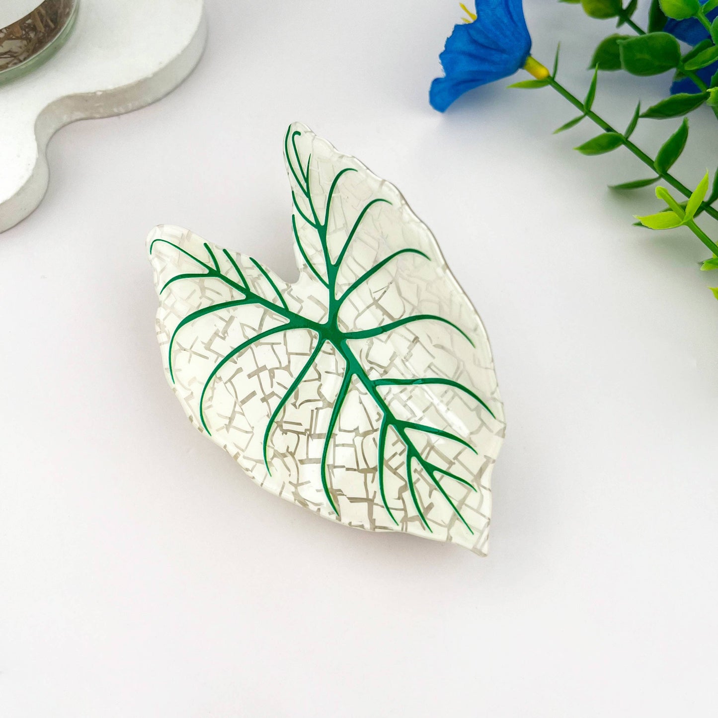 Monstera Leaf Hair Claw Clip Tropical Vacation Cute: Green