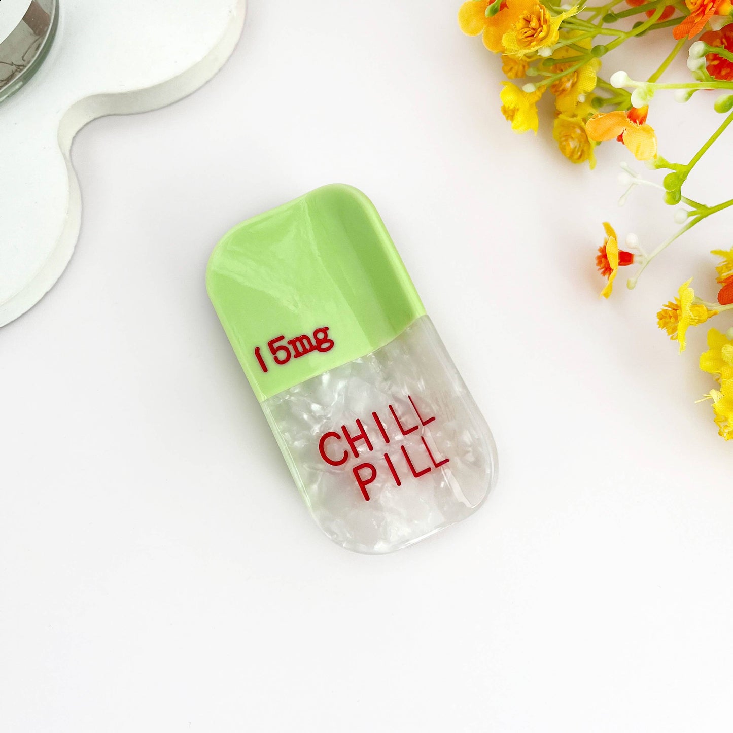 Sweet Dream Sleep Pill Acetate Hair Claw Clip: Green