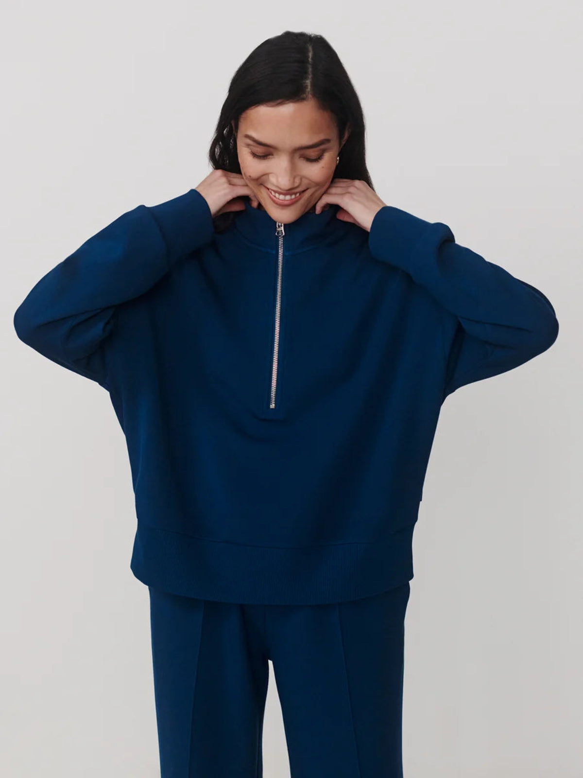 Mavis Mock Sweat | Sea Blue
