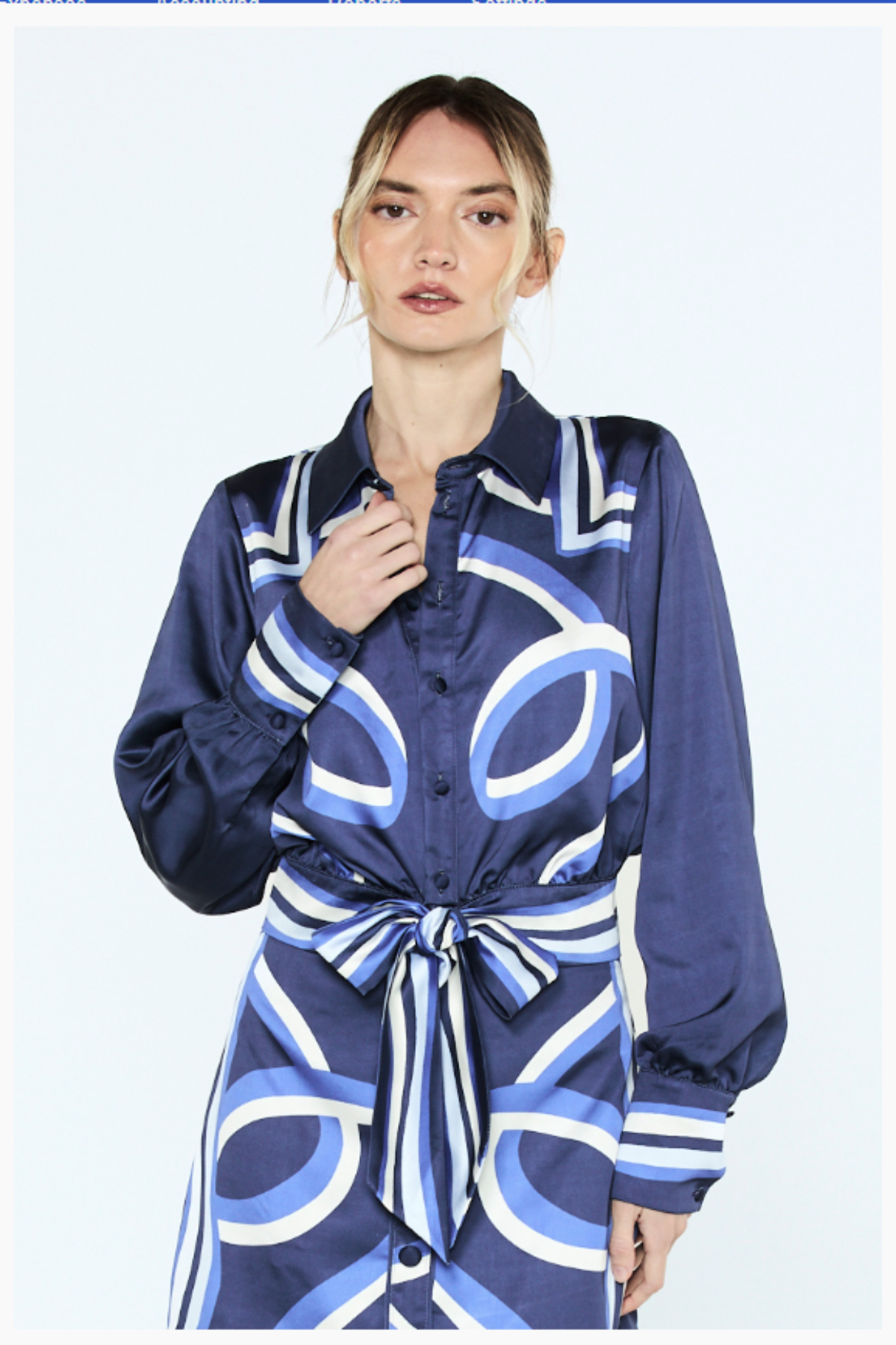 Printed Tie Front Shirt