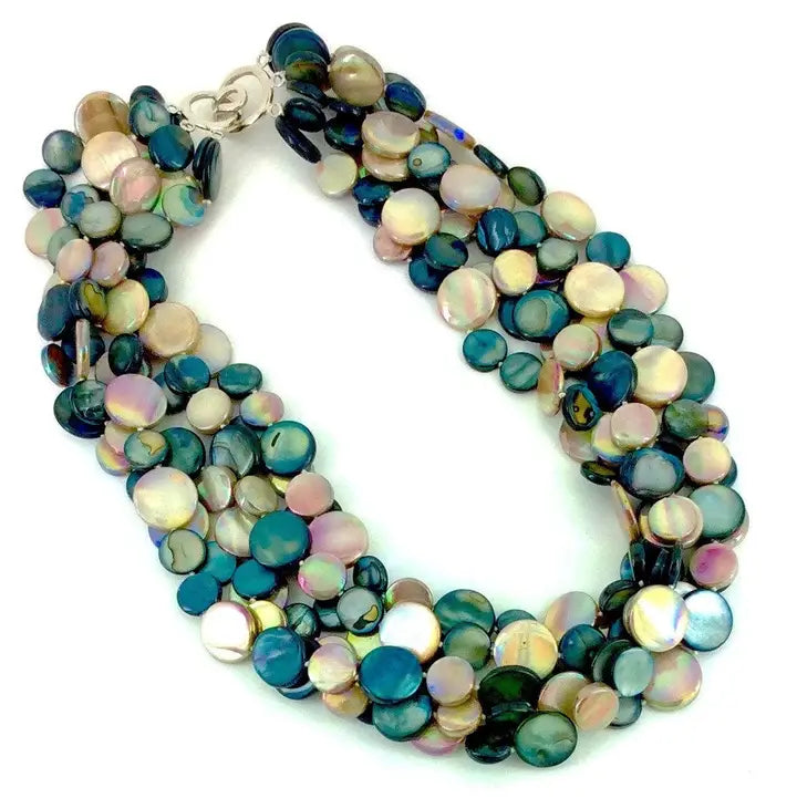 5 Strand Necklace | Blk&Taupe
