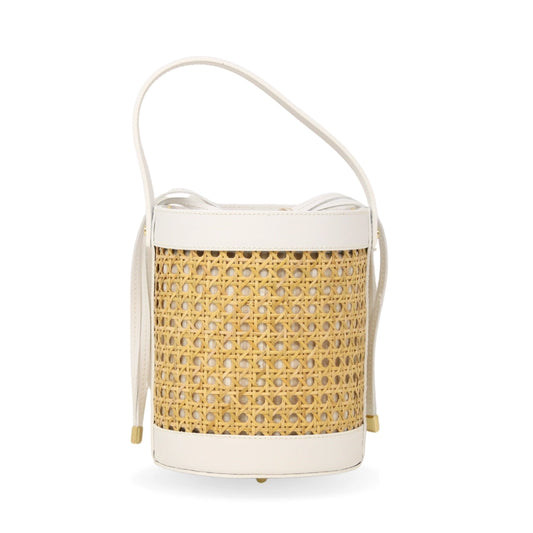 Wicker Bucket Bag | White