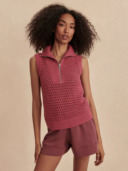 Bains Half Zip Tank | Rose Wine