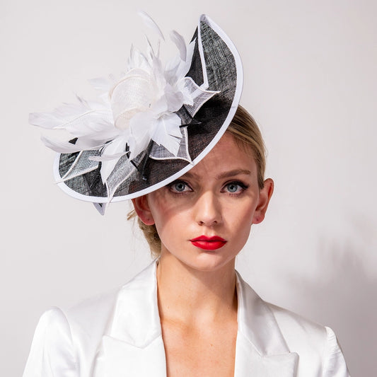 Two Tone Fascinator | Black & White