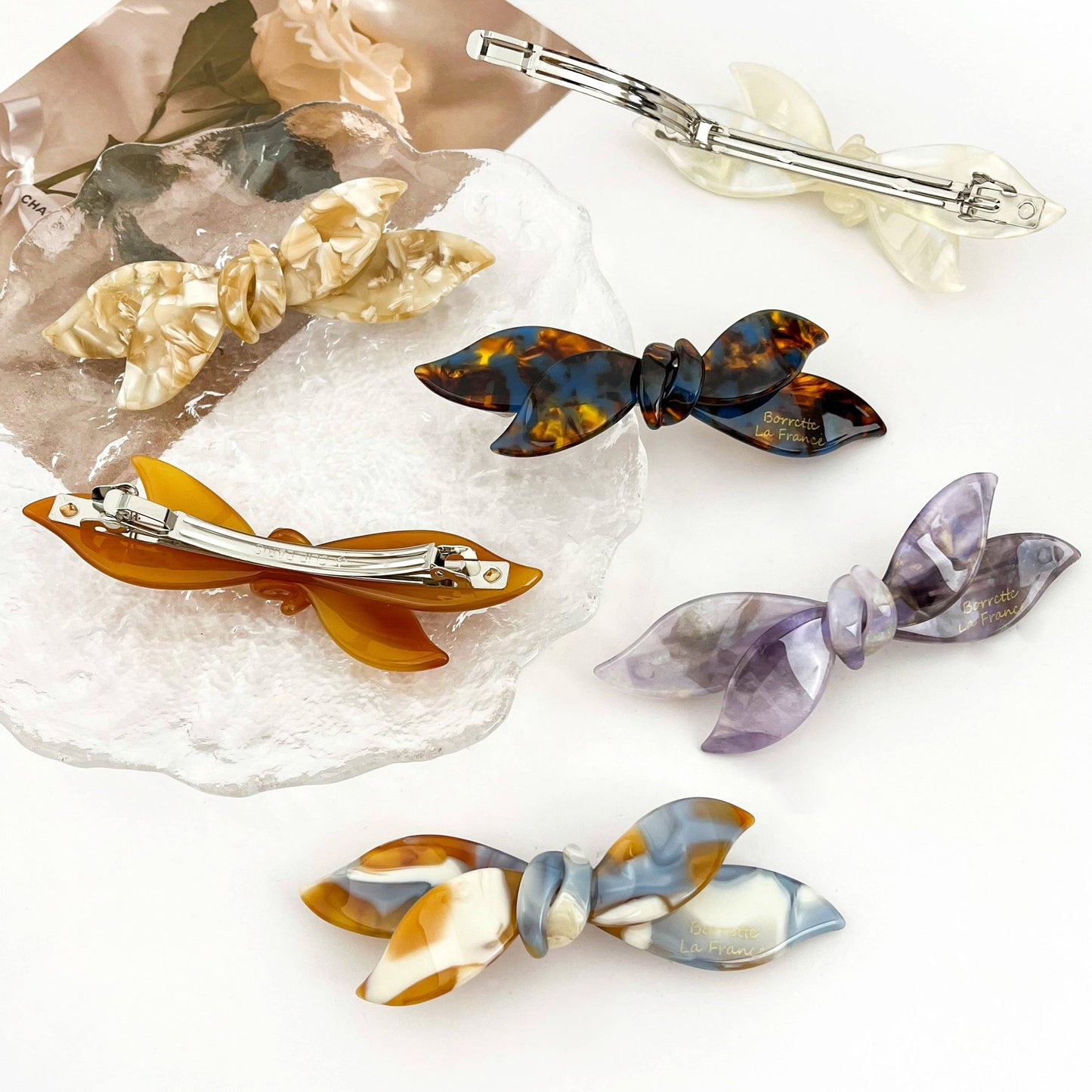 Elegant Bow Spring Hair Clip: BeigeCoffee