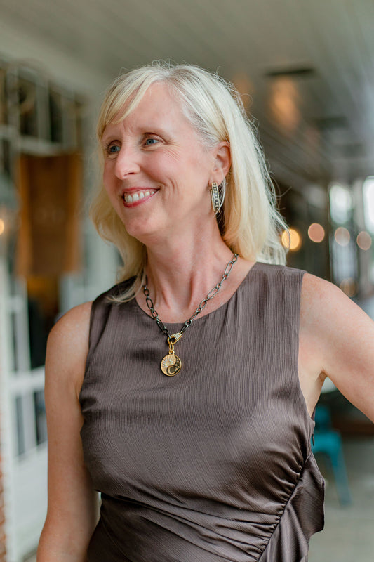 Stars Disc Paperclip Necklace