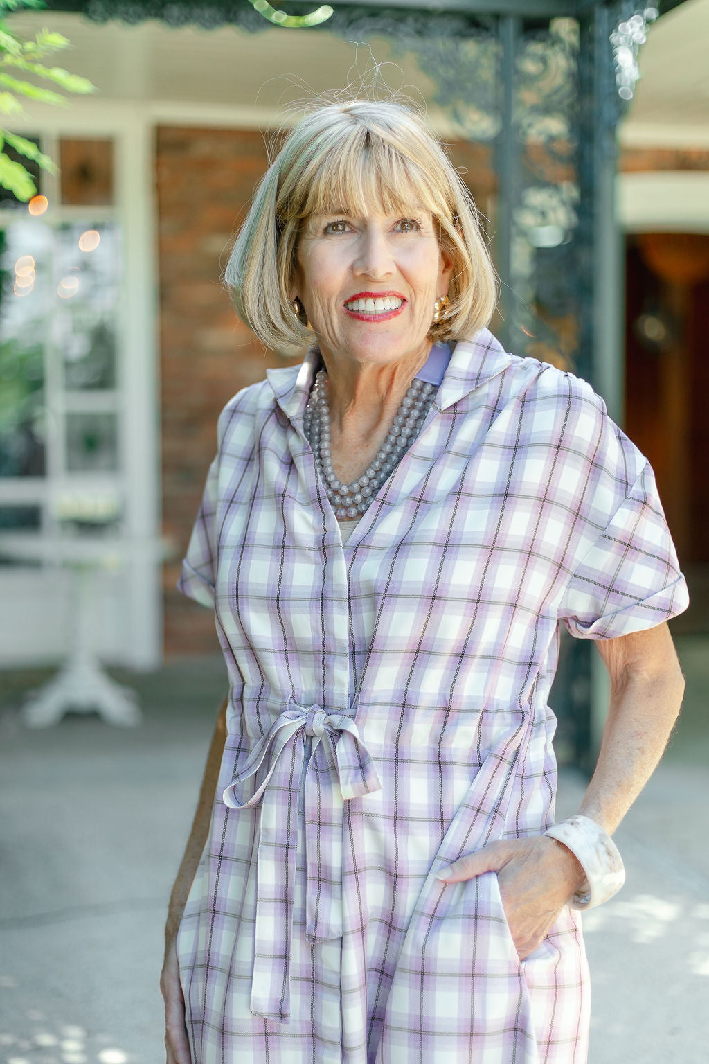 Bria Dress | Lilac Plaid