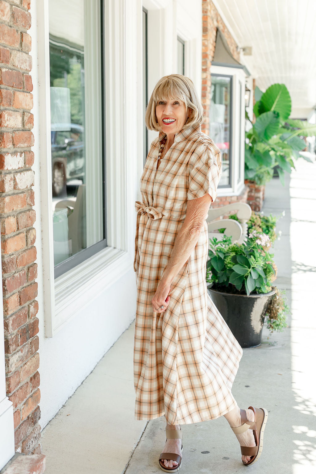 Bria Dress | Burnt Orange Plaid