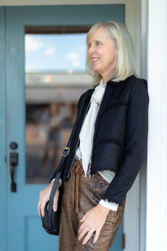 Fringe Zip Jacket | Black