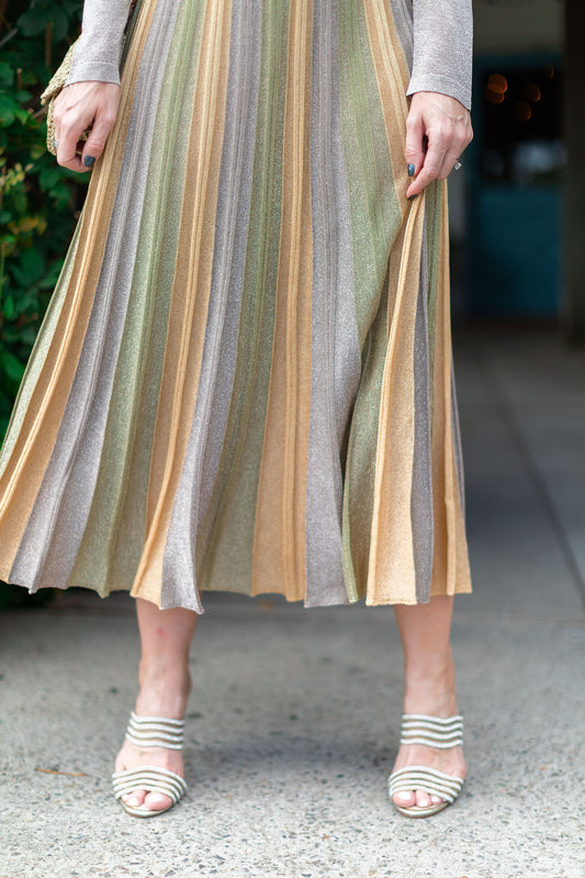 Gala Pleated Skirt | Green