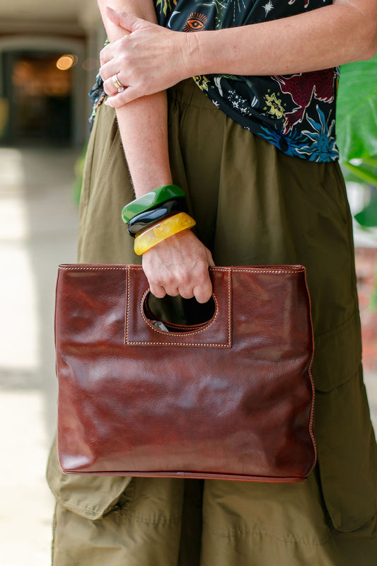 Clarissa Med Handbag | Dk Brown
