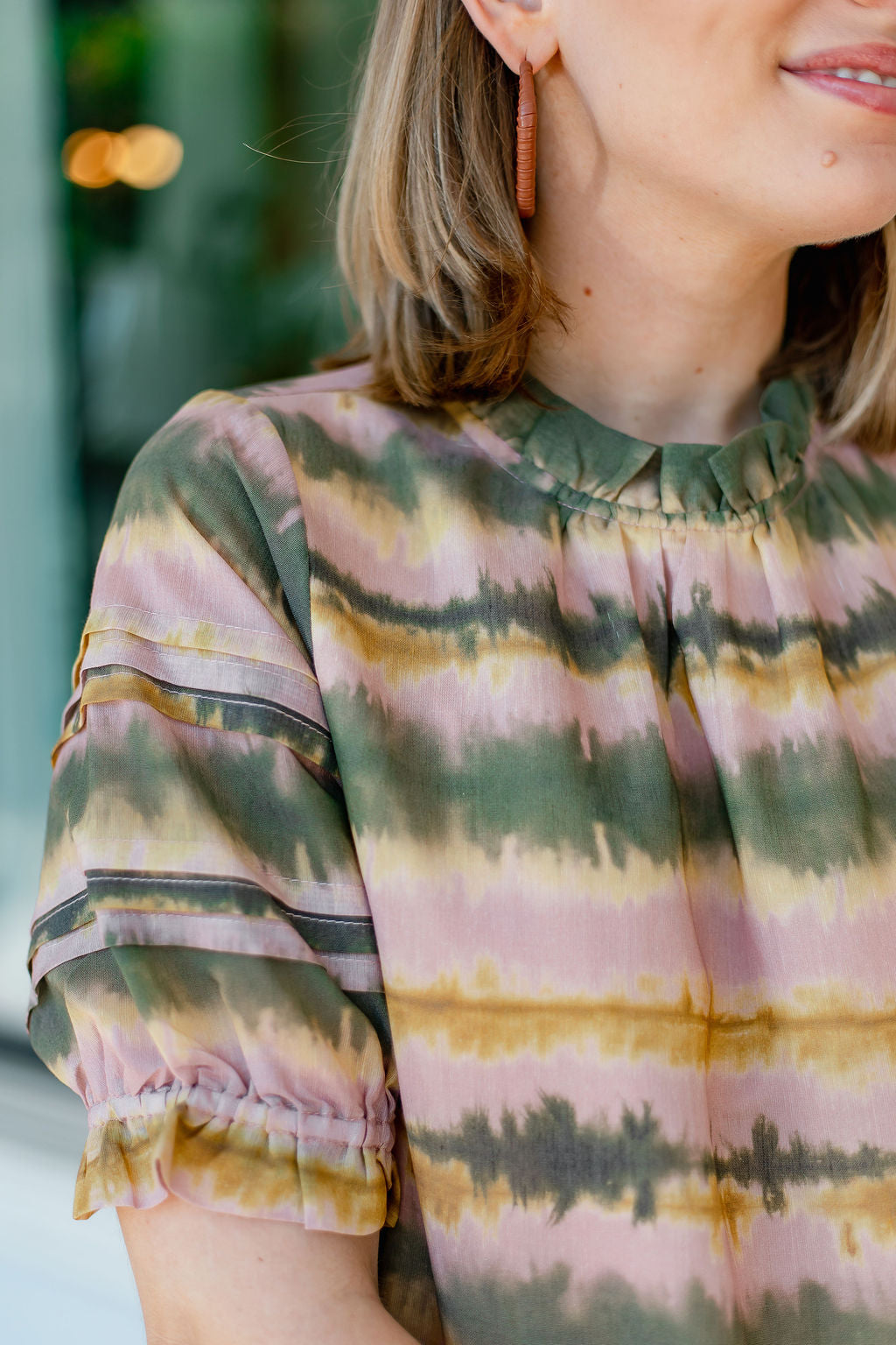 Tie Dye Puff Sleeve