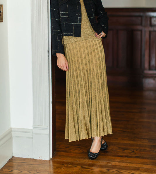 Gala Pleated Skirt | Chine