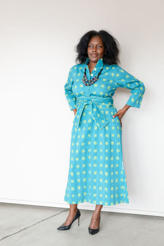 Grace Dress | Dotted Grass cloth