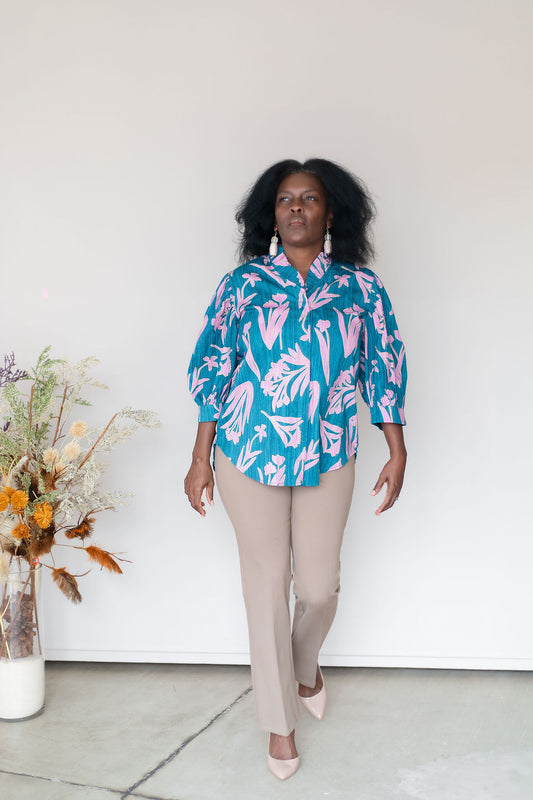 Avie Top | Dotted Grass cloth