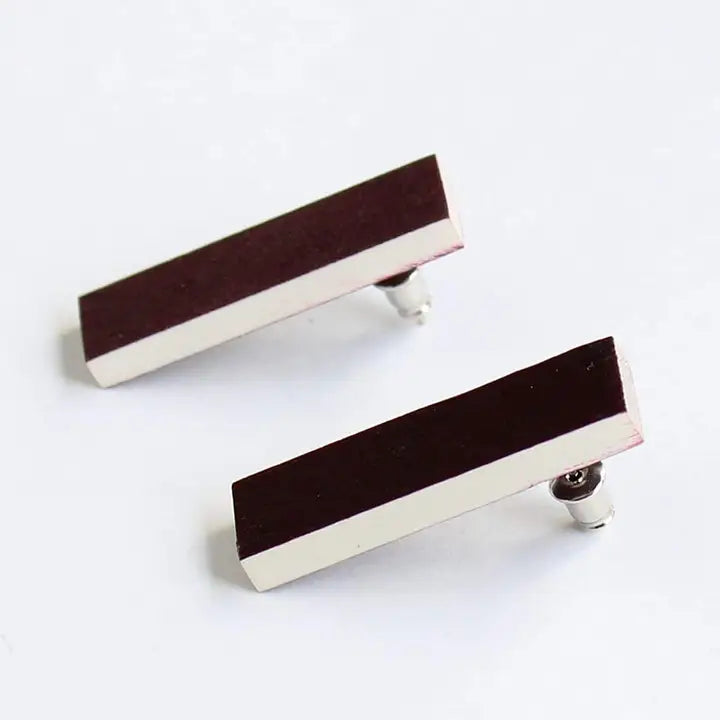 Rectangle Wooden Earring