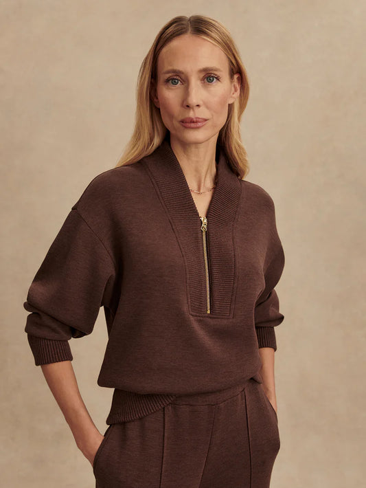 Sally Half Zip | Coffee Bean
