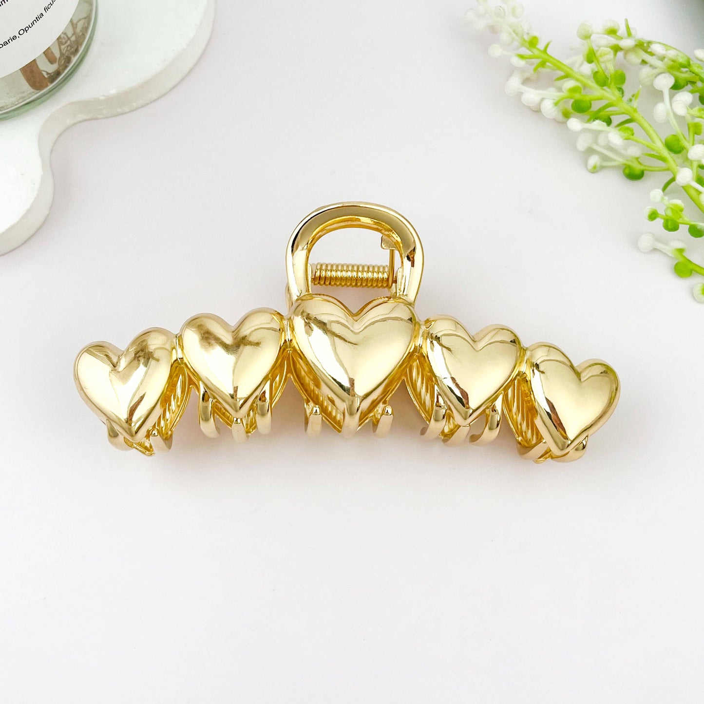 Minimal Heart Alloy Valentine Hair Claw Clip: Gold