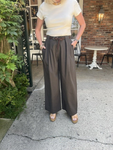 Pleated Trouser | Chocolate