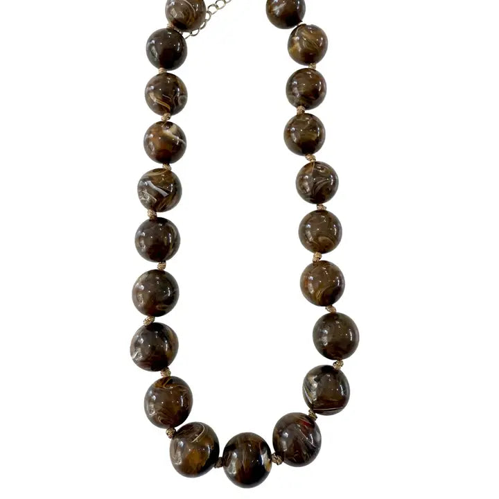 Mabry Beaded Necklace | Brown