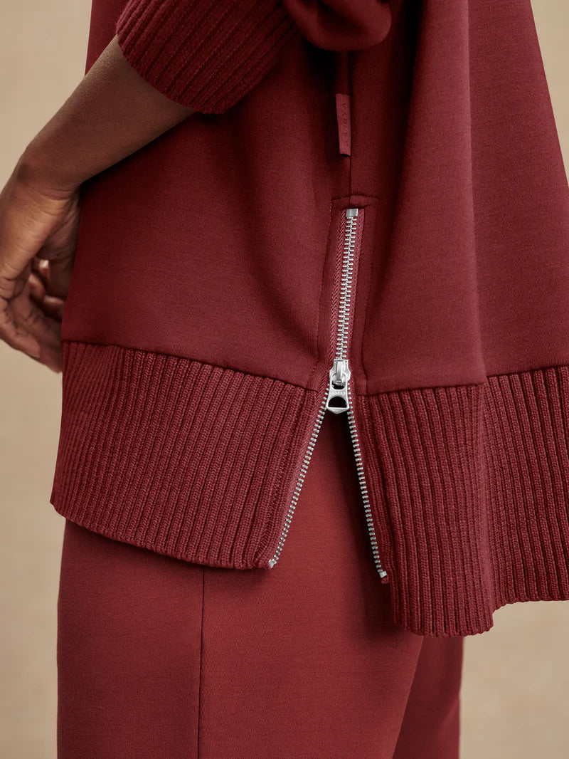 Barker High Neck | New Maroon