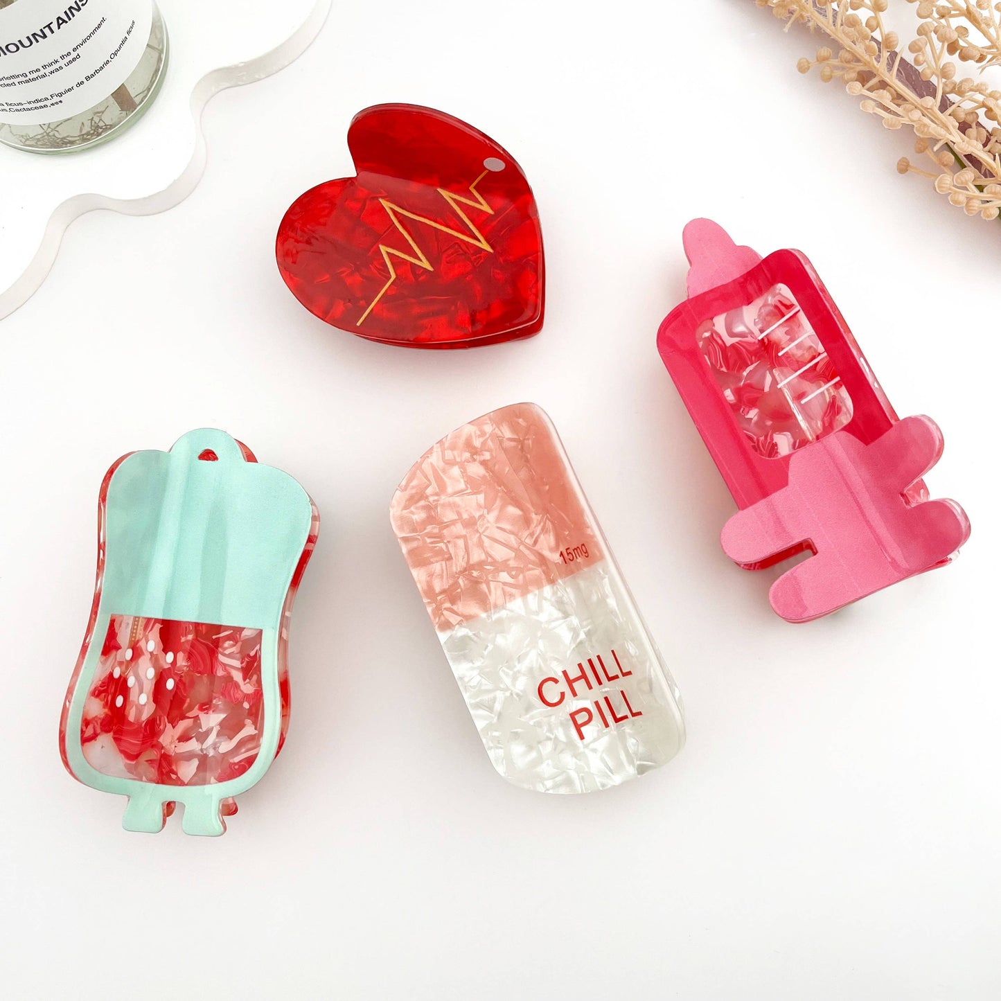 🏥 Cute Medical Hair Claw – Nurse & Doctor Clip Series: Capsule