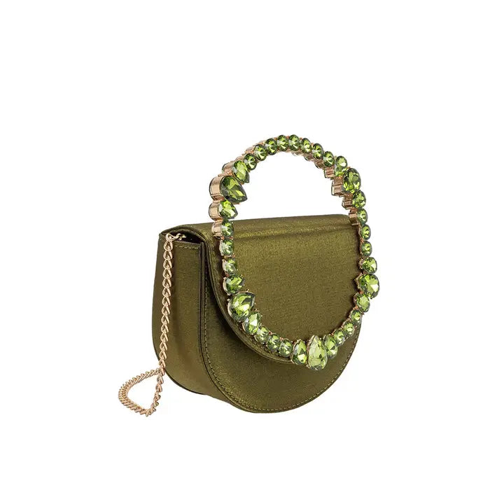 Trudie Green Satin Crossbody