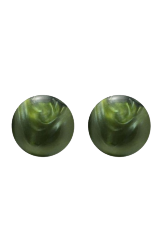 Green Clip Earrings