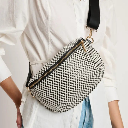 Gizelle Checker Belt Bag | Blk/Wht