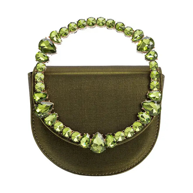 Trudie Green Satin Crossbody