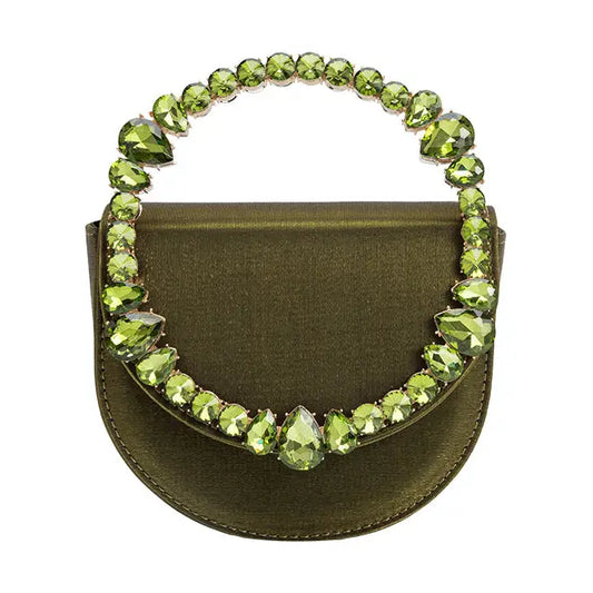 Trudie Green Satin Crossbody