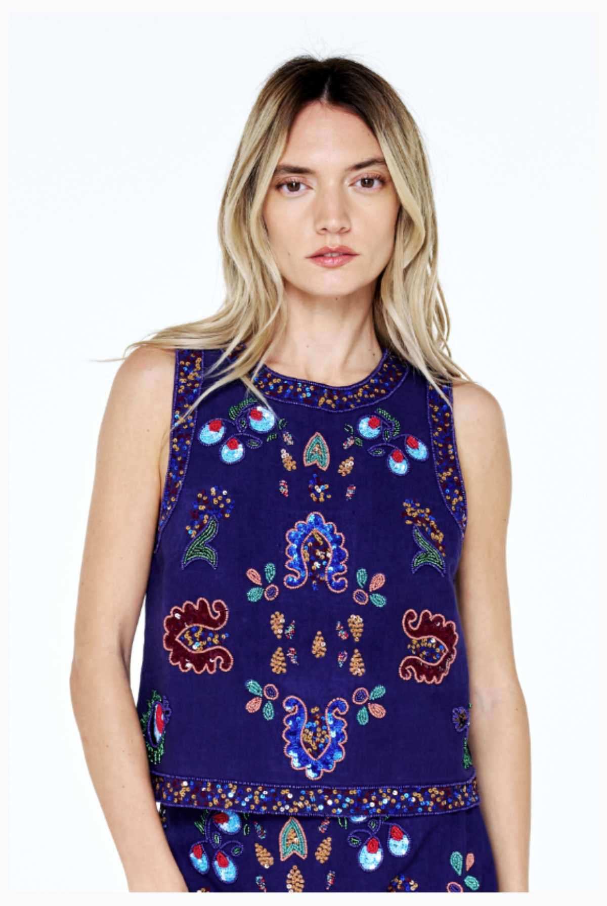 Beaded Sequin Tank Top