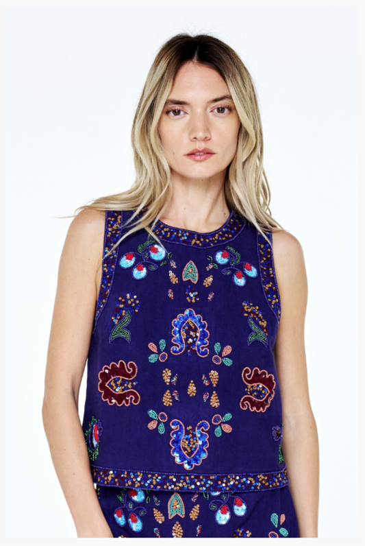 Beaded Sequin Tank Top