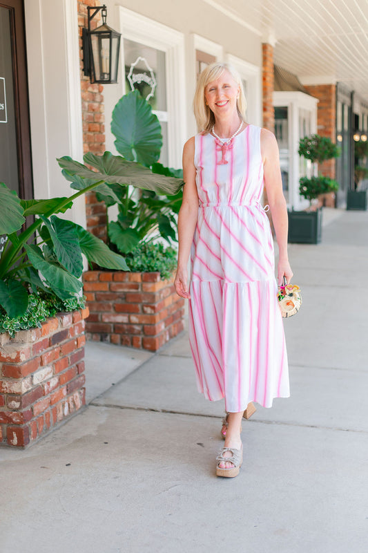 Brandi Midi | Pink Stripe