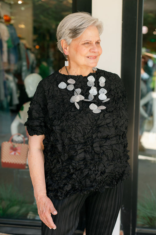 Black Crinkle Top