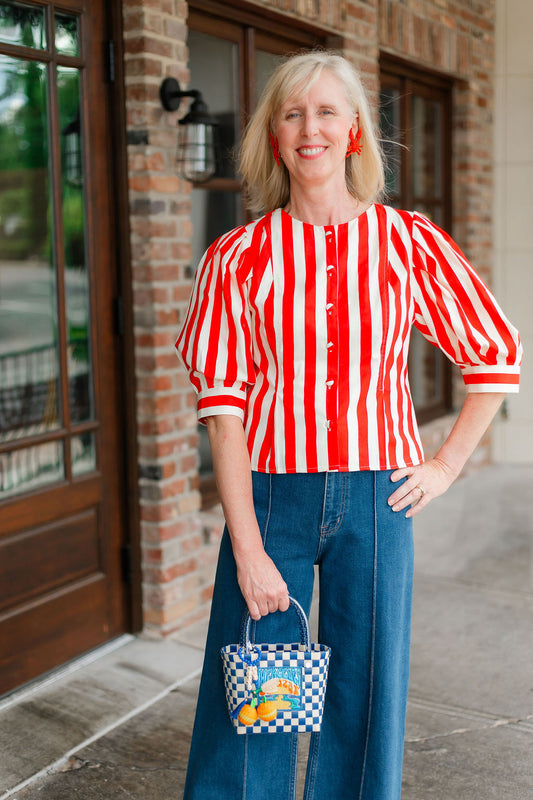 Striped Blouse | Red
