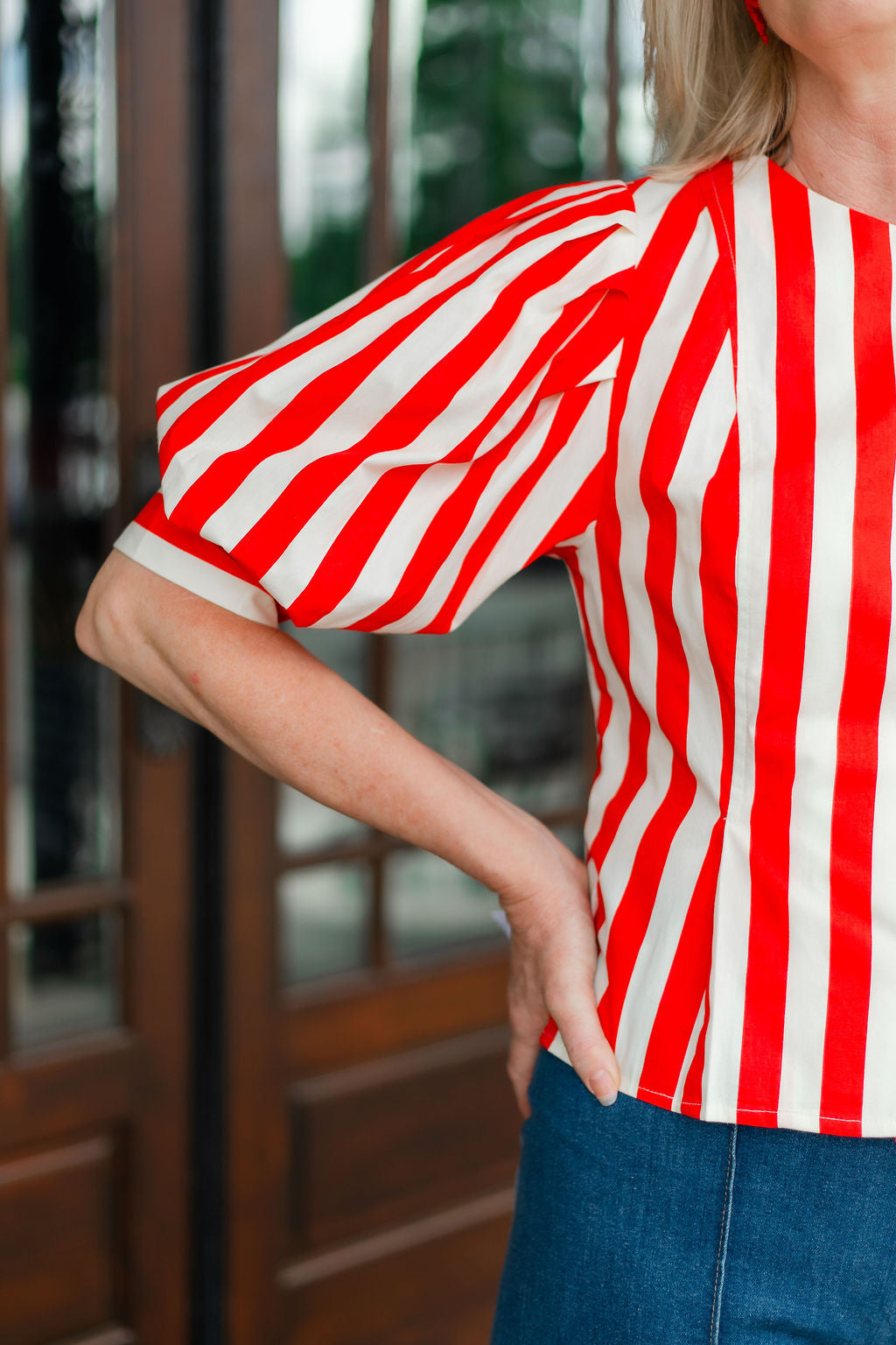 Striped Blouse | Red